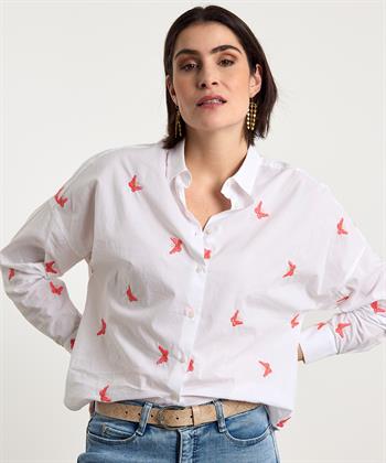0039 Italien Übergröße Bluse Schmetterlinge Lucy