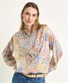 0039 Italy Bluse aus Voile Korallendruck