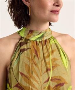 Ana Alcazar Neckholder-Kleid Blatt-Lurex