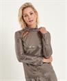 Ana Alcazar Rollkragenshirt mit Pailletten-Ausschnitt