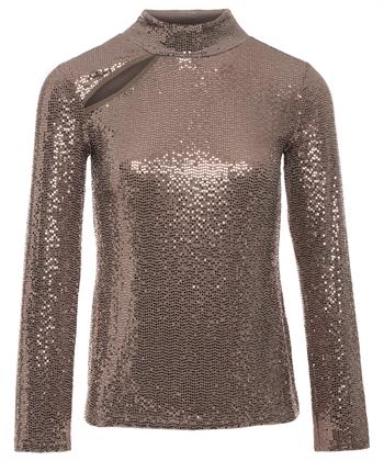Ana Alcazar Rollkragenshirt mit Pailletten-Ausschnitt