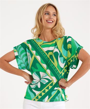 Ana Alcazar Slinky Top mit Retro Blattdruck