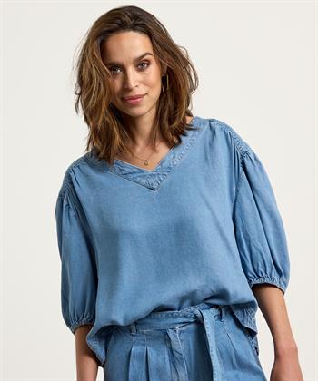 Beaumont Bluse weichem Jeansstoff Fae