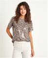 Beaumont Pailletten Shirt Schlangendruck Pepper