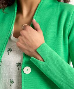 BeOne Blazer Strickjacke roher Rand pointaknit