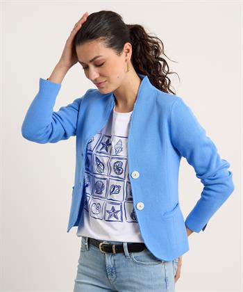 BeOne Blazer Strickjacke roher Rand pointaknit