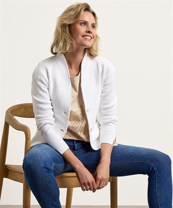 BeOne Blazer Strickjacke roher Rand pointaknit