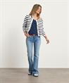 BeOne Bluse Weste pointaknit Breton-Streifen
