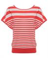 BeOne gestreifter Pullover mit 2 Ausschnitten