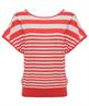 BeOne gestreifter Pullover mit 2 Ausschnitten