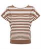 BeOne gestreifter Pullover mit 2 Ausschnitten