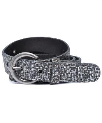 BeOne Gürtel Leder metallisch Beluga