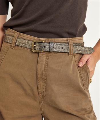 BeOne Gürtel Leder metallisch Canvas Metall