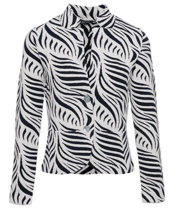 BeOne Jacquard-Blazer Strickjacke Blatt