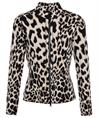 BeOne Jacquard-Strickjacke mit Panther-Print