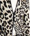 BeOne Jacquard-Strickjacke mit Panther-Print