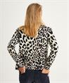 BeOne Jacquard-Strickjacke mit Panther-Print