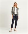 BeOne Jacquard-Strickjacke mit Panther-Print