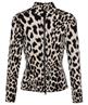 BeOne Jacquard-Strickjacke mit Panther-Print
