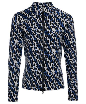 BeOne Jacquard Strickjacke Panther-Print
