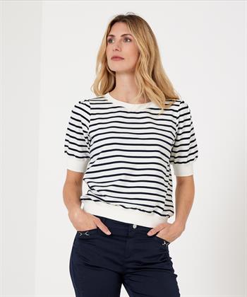 BeOne Pullover kurzarm gestreift