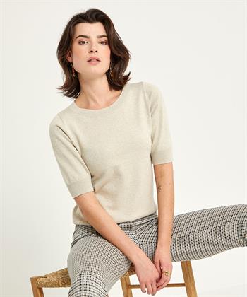 BeOne Pullover Kurzarm Lurex