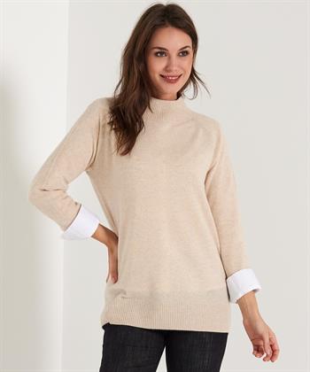 BeOne Pullover Rippen Rollkragen