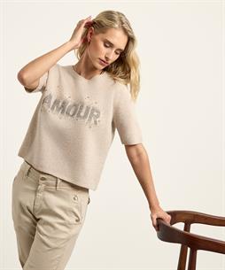 BeOne Wollpullover Amour Strassstein