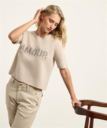 BeOne Wollpullover Amour Strassstein