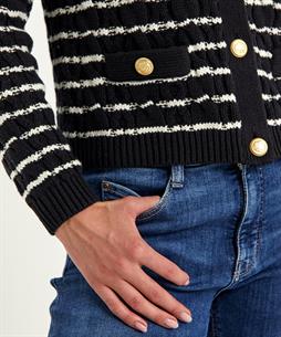 BeOne Zopfstrickjacke mit Streifen