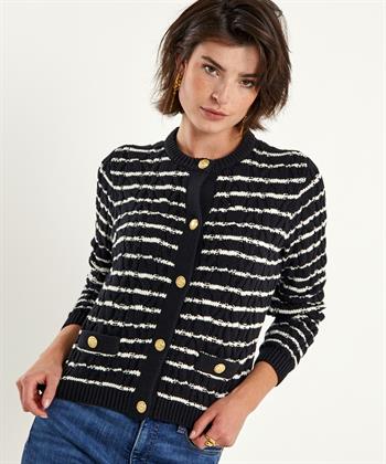 BeOne Zopfstrickjacke mit Streifen