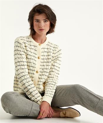 BeOne Zopfstrickjacke mit Streifen