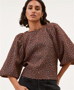 By-Bar Bluse Puffärmel Panther Muster Zasu