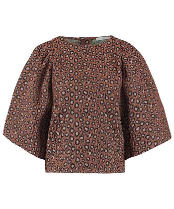 By-Bar Bluse Puffärmel Panther Muster Zasu