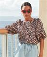 By-Bar Jacquard Top mit Pantherdruck Jet