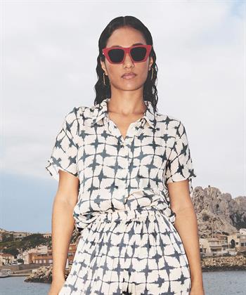 By-Bar seidige Bluse Print Karly Square