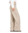 Cambio Leinenmischung Hose weitem Bein Streifen Mira