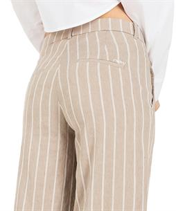 Cambio Leinenmischung Hose weitem Bein Streifen Mira