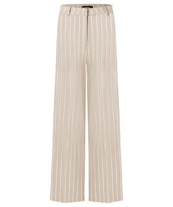 Cambio Leinenmischung Hose weitem Bein Streifen Mira