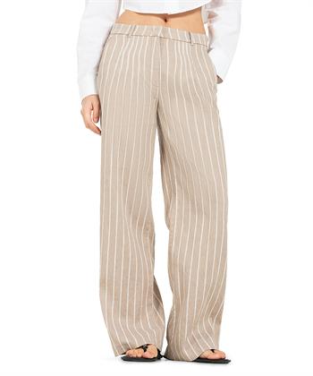 Cambio Leinenmischung Hose weitem Bein Streifen Mira