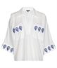 Caroline Biss Bluse mit gesticktem Blatt