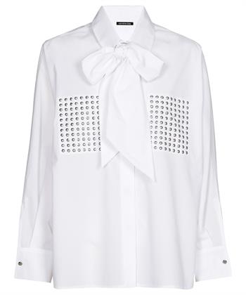 Caroline Biss Bluse mit Schleife und Nieten