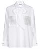 Caroline Biss Bluse mit Schleife und Nieten