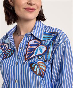 Caroline Biss Blusenkleid gestreiftes Blatt