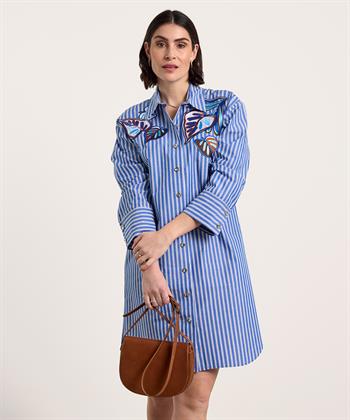 Caroline Biss Blusenkleid gestreiftes Blatt