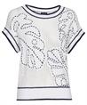 Caroline Biss durchbrochener Pullover Blattmuster