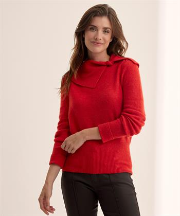 Caroline Biss großer Kragen-Knoten-Pullover