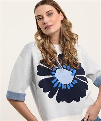 Caroline Biss Jacquard-Pullover Blume
