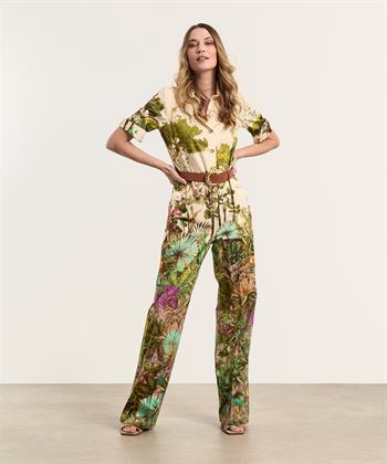 Caroline Biss Jumpsuit Gürtel und Blumendruck