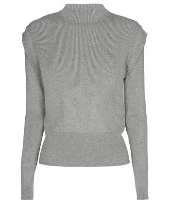 Caroline Biss Lurex-Pullover mit Schulterausschnitt